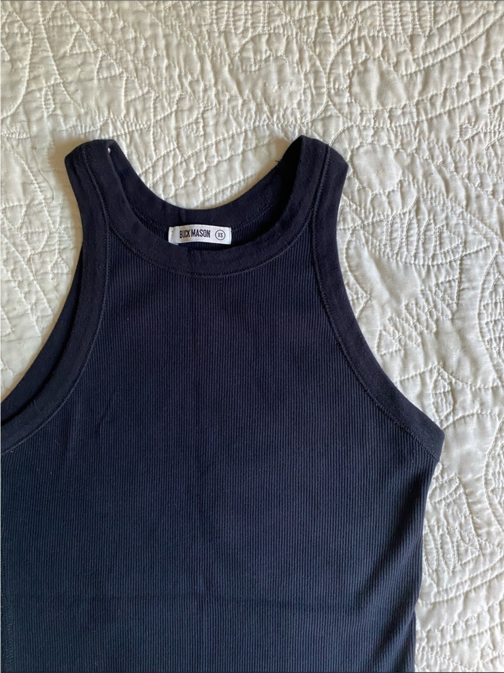 Buck Mason Black Ribbed Tank